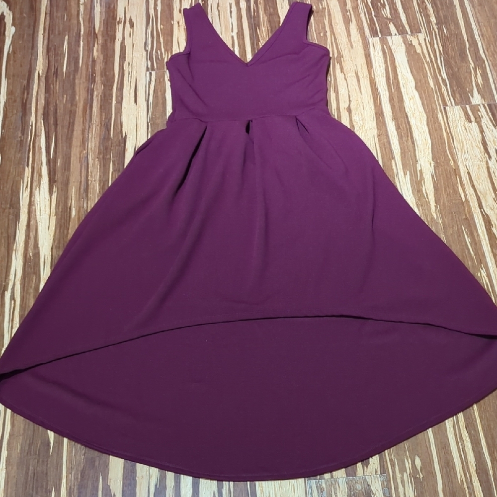 24/7 Comfort Apparel High Low Sleeveless Dress with Pockets